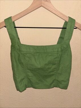 Abercrombie And Fitch Linen-Blend Set Top In Green